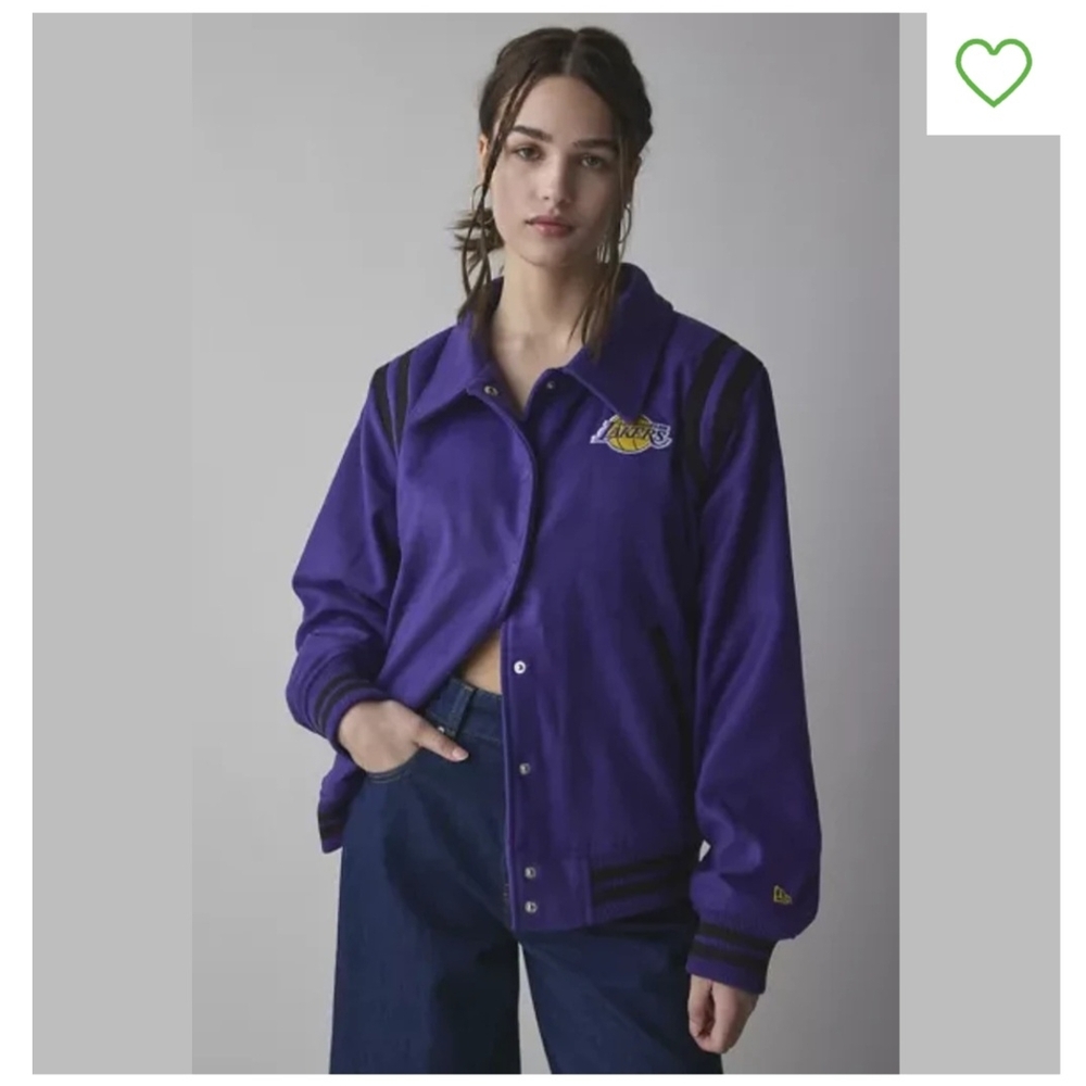 NWT New Era Collared Los Angeles Lakers Varsity Jacket